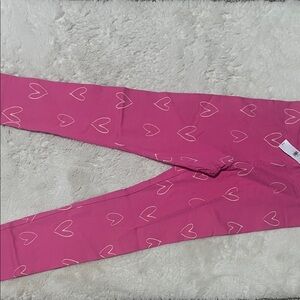 Old Navy Pink Heart Print Kids Leggings